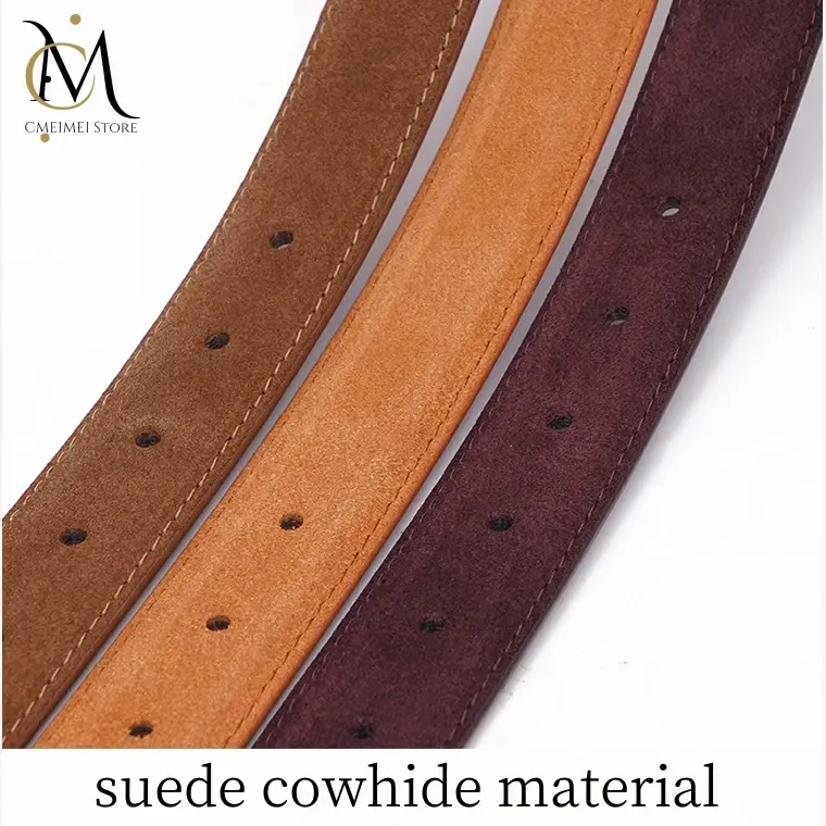 Luxury Cowhide Suede Belt for Women, Double Genuine Leather with Square Alloy Buckle for Fashionable Dresses and Jeans