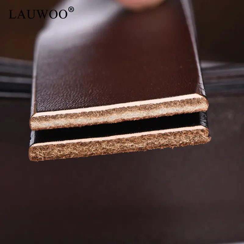 No Buckle Genuine Leather Belts With Holes High Quality 100% Pure Cowhide Belt Strap 3.3CM/3.7CM