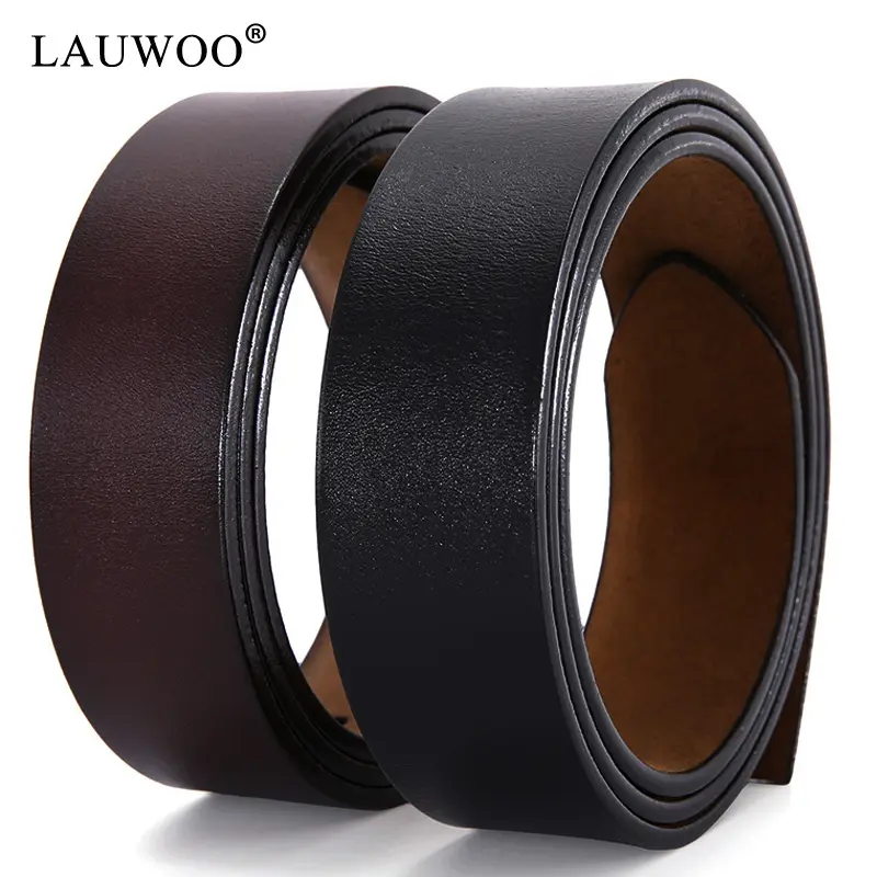 No Buckle Genuine Leather Belts With Holes High Quality 100% Pure Cowhide Belt Strap 3.3CM/3.7CM