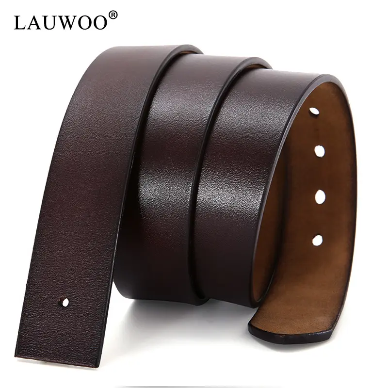 No Buckle Genuine Leather Belts With Holes High Quality 100% Pure Cowhide Belt Strap 3.3CM/3.7CM