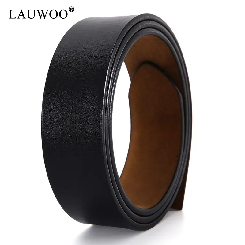 No Buckle Genuine Leather Belts With Holes High Quality 100% Pure Cowhide Belt Strap 3.3CM/3.7CM