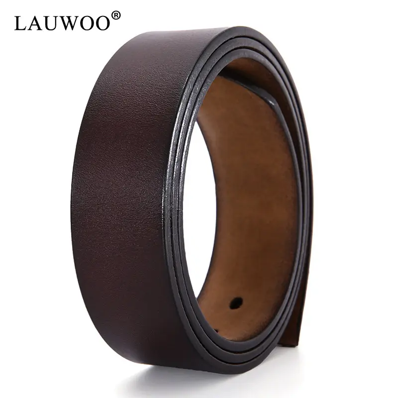 No Buckle Genuine Leather Belts With Holes High Quality 100% Pure Cowhide Belt Strap 3.3CM/3.7CM