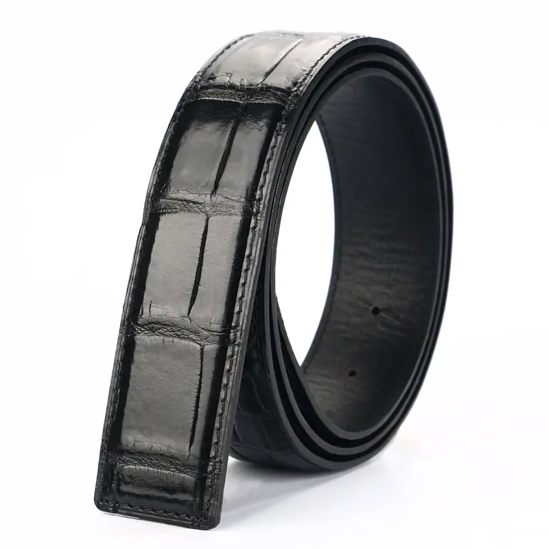 Headless Leather Belt For Men Crocodile Belly Belt 2023 Genuine Leather Needle Buckle Belt Business Leisure No Splicing Belt 45
