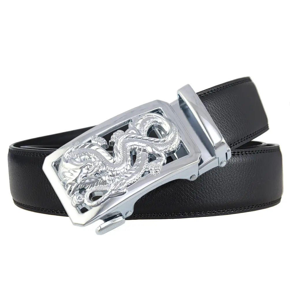Belt men high quality automatic buckle personalized belt casual belt soft pu leather ratchet belt popular