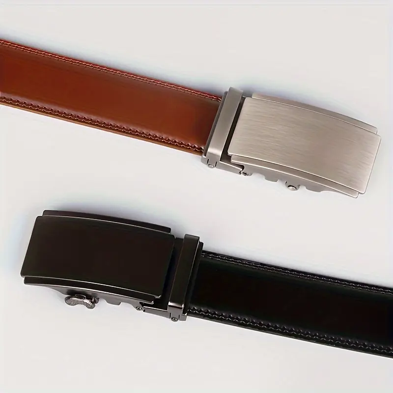 Ratchet Belt For Men, Men's Genuine Leather Cowhide Belt, For Dress Pants, Adjustable Belt