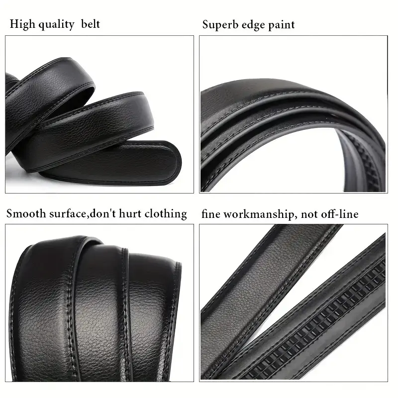 Men's Fashionable Automatic Buckle genuine Leather Business Belt Comfortable and Durable