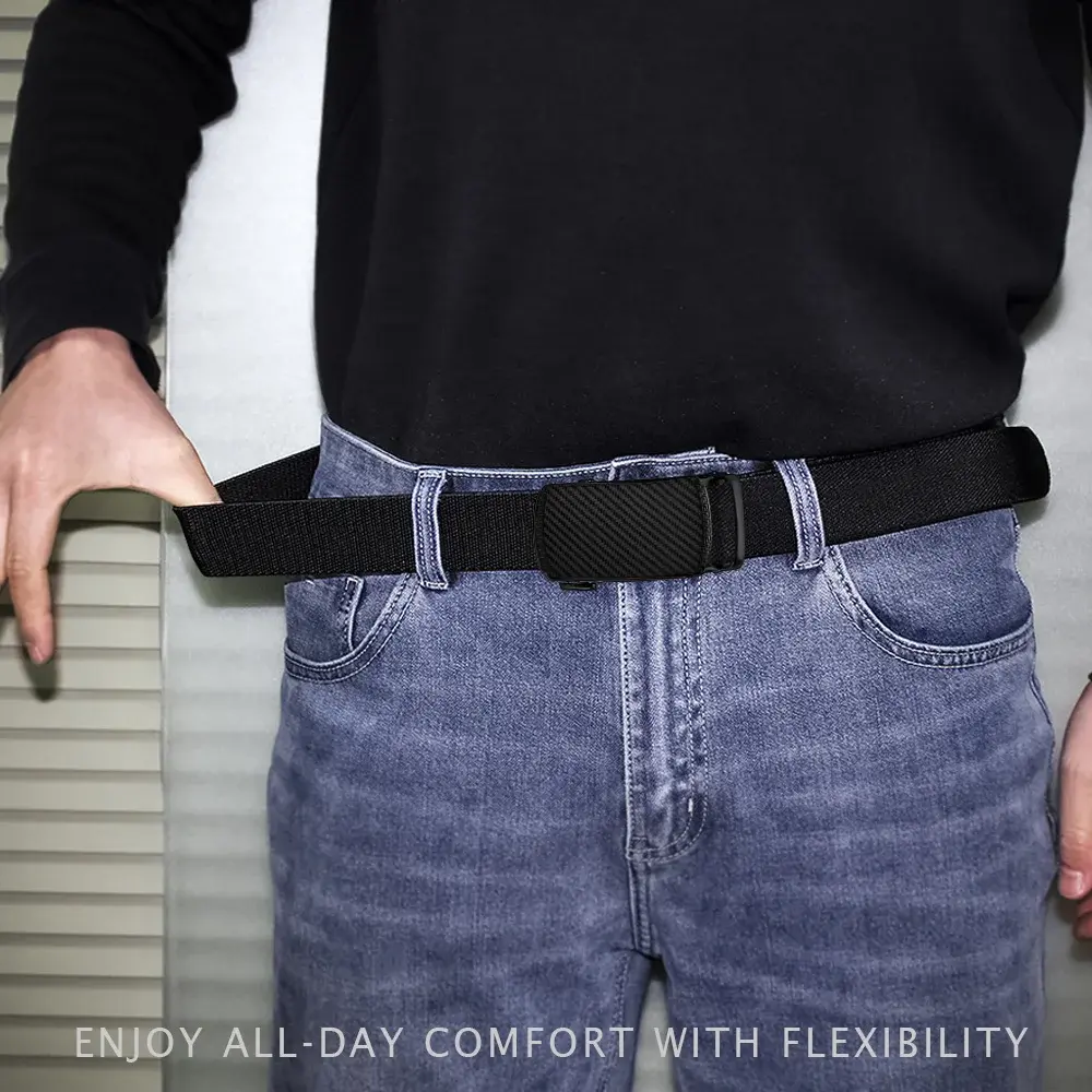 Men Elastic Belt Alloy Metal Automatic Buckle for Men Durable Tactical Belt Cowboy Outdoor Army Belt Hunting Women'S Belt Jeans