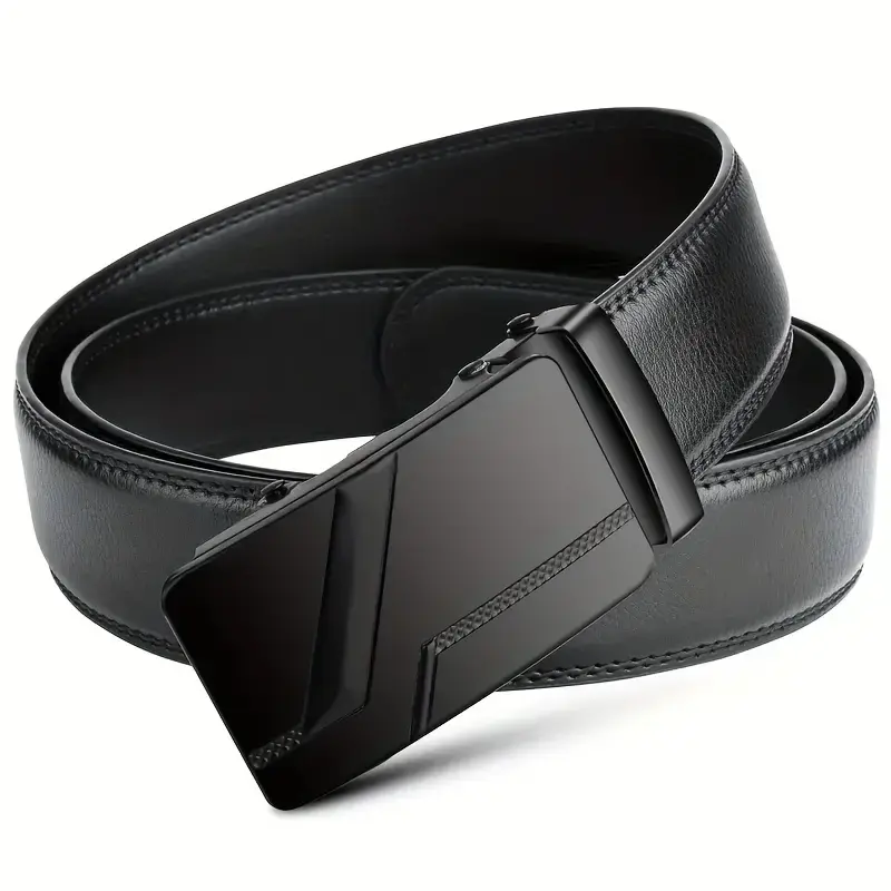 Men's Fashionable Automatic Buckle genuine Leather Business Belt Comfortable and Durable