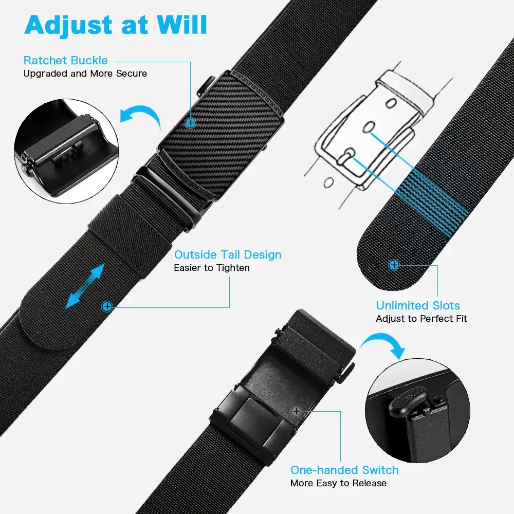 Men Elastic Belt Alloy Metal Automatic Buckle for Men Durable Tactical Belt Cowboy Outdoor Army Belt Hunting Women'S Belt Jeans