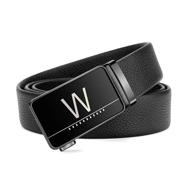 Business alloy letter buckle men's waist belt men's casual belt high-quality cowhide