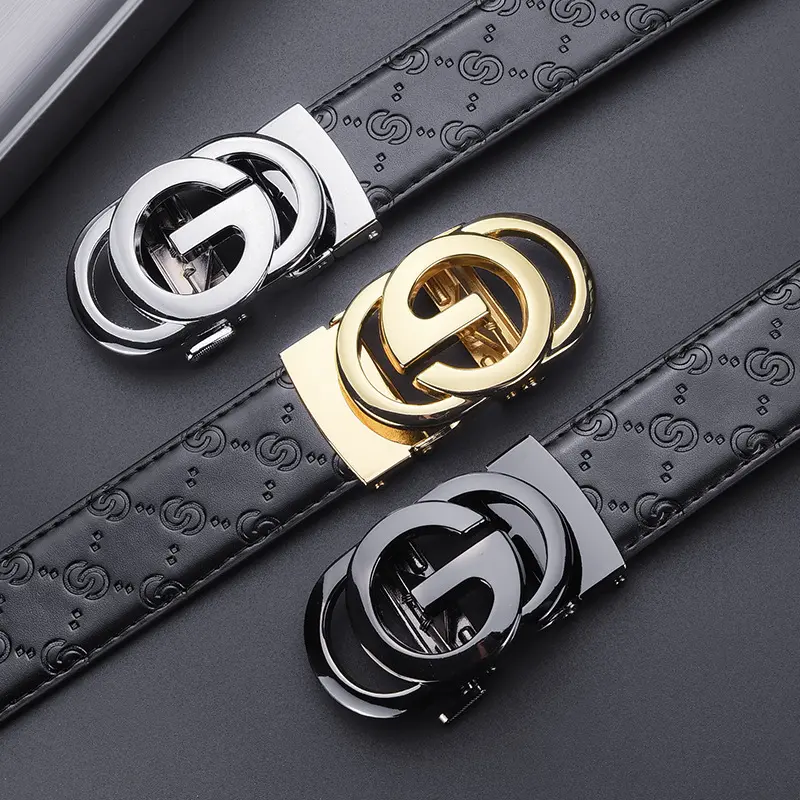 Men Belts Metal Luxury Brand Automatic Buckle Leather High Quality Belt for Men Business Work Casual Designer Fashion Belts