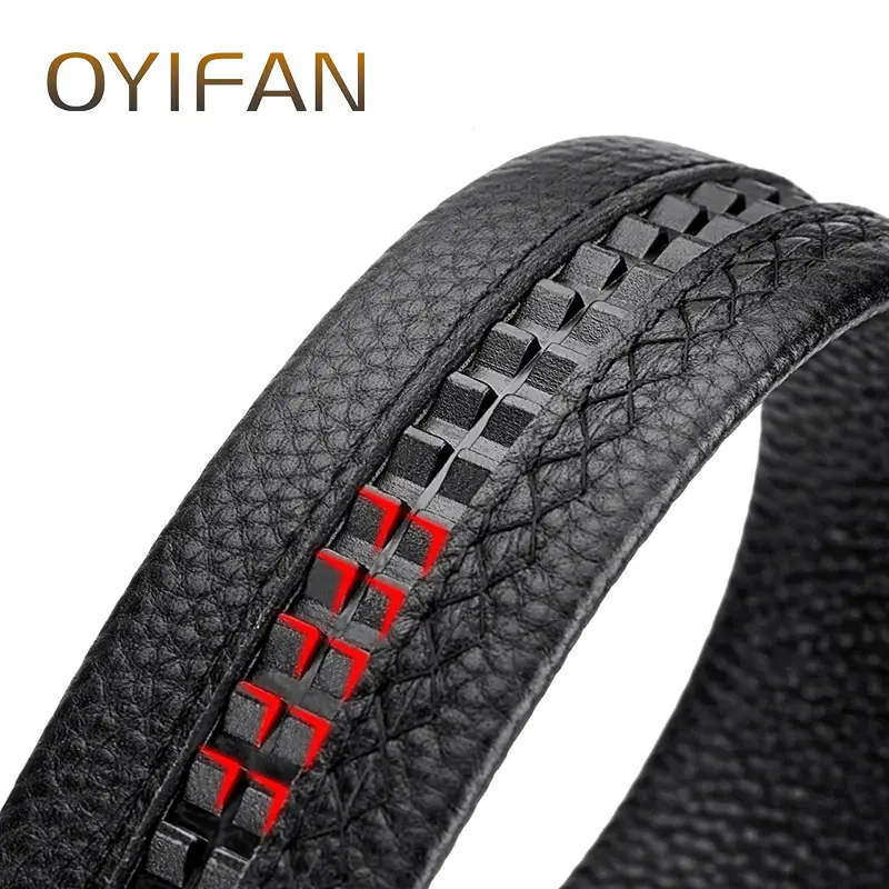 Business alloy letter buckle men's waist belt men's casual belt high-quality cowhide