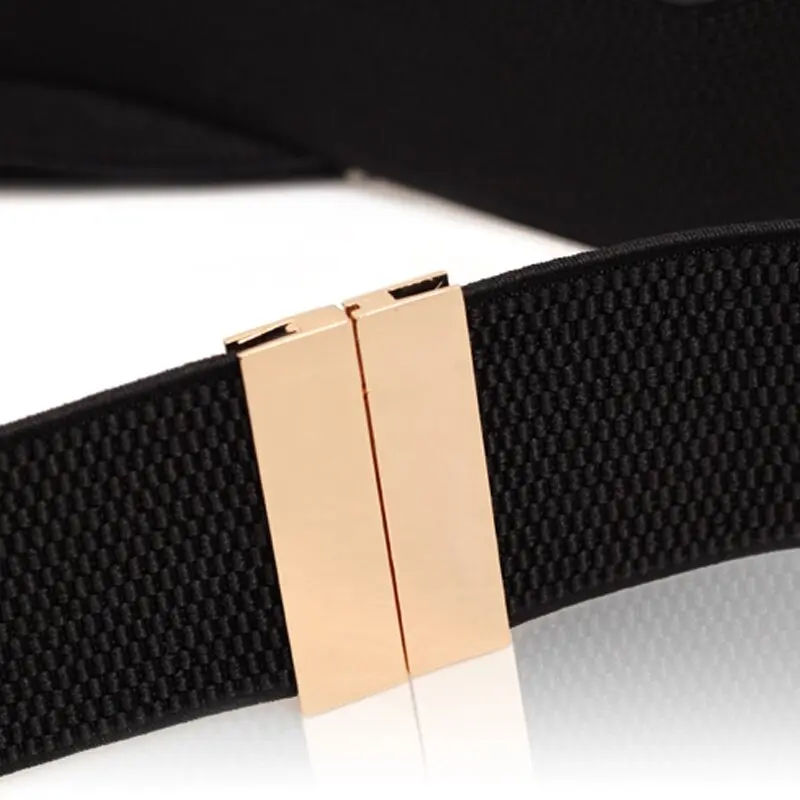 Wide Elastic Belt Dress Stretch Waist Belt Women Dress Accessories Waistband Corset Waist Metal Buckle GM001
