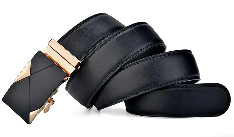 3.5CM Men Fashionable  Automatic Buckle Genuine Leather Belt 110 105 110 115 120 125CM Casual Pants Belt Metal Buckle Waistband