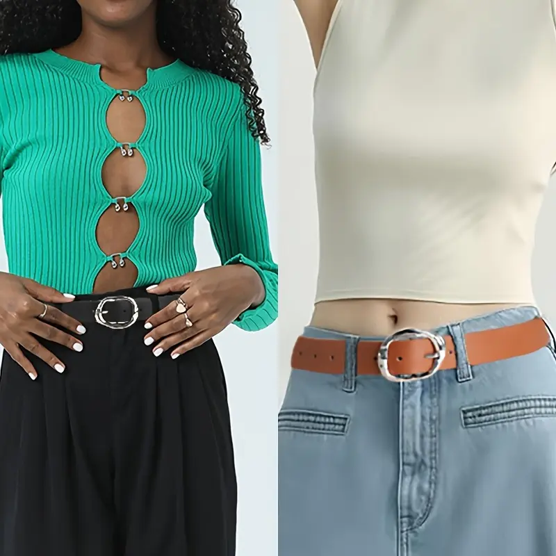 New Luxury Women's Belt Fashion Casual Classic Silvery Buckle Belts Plus Size - Pair with Jeans, Pants, Dress, For Ideal Gifts