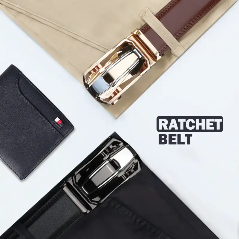 OYIFAN Men's Genuine Genuine Leather Belt Business Formal Belt Automatic Buckle Belt for Men Fashion Designer Belt Men