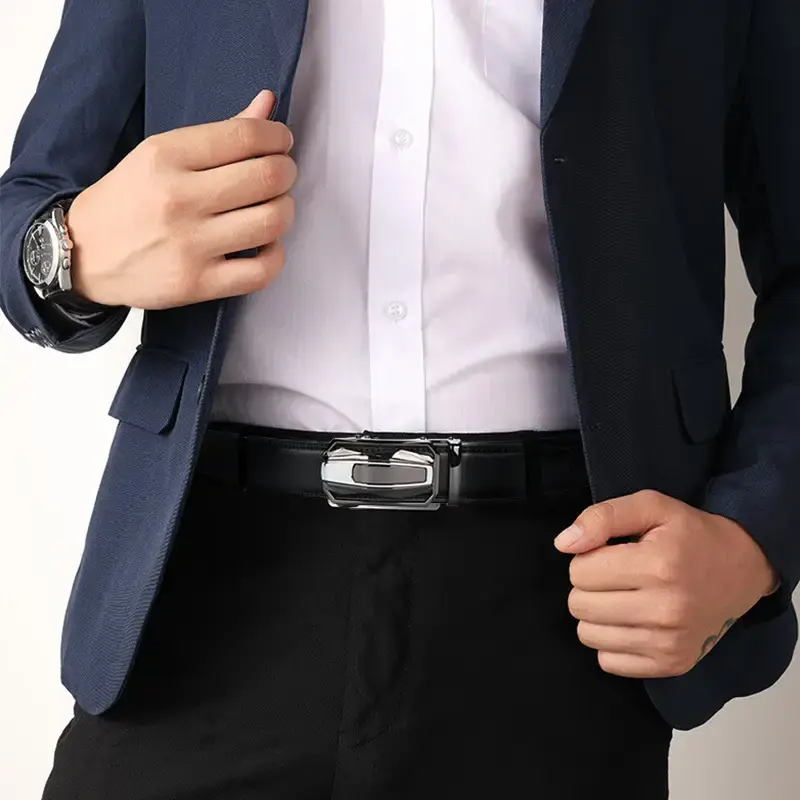 OYIFAN Men's Genuine Genuine Leather Belt Business Formal Belt Automatic Buckle Belt for Men Fashion Designer Belt Men