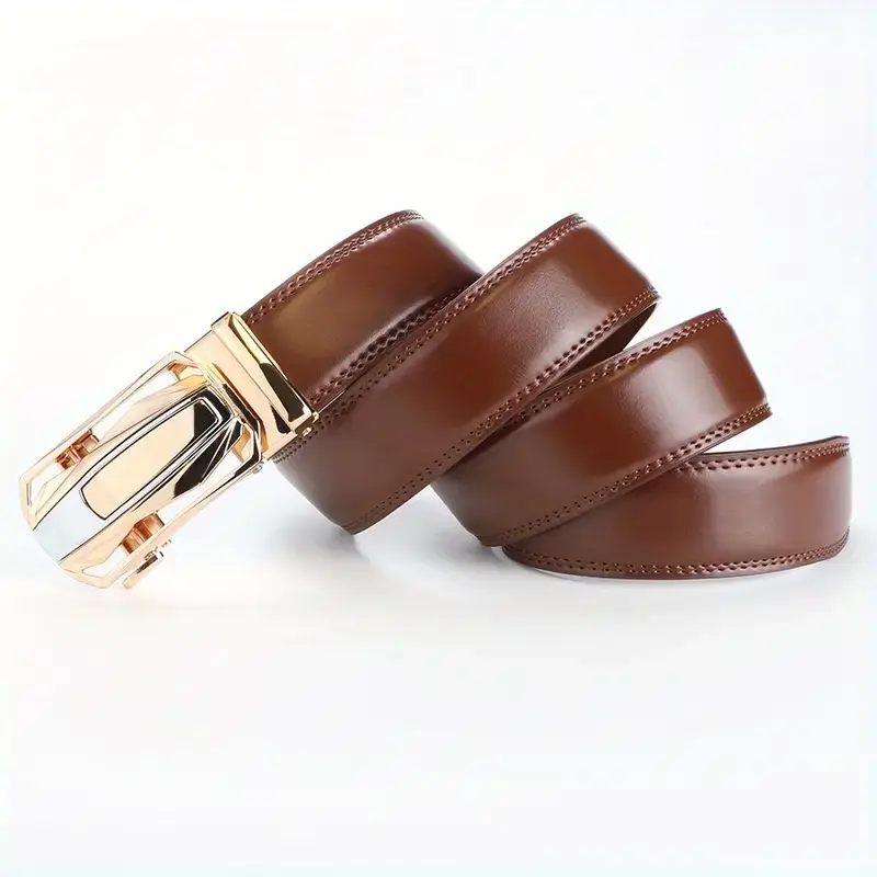 OYIFAN Men's Genuine Genuine Leather Belt Business Formal Belt Automatic Buckle Belt for Men Fashion Designer Belt Men