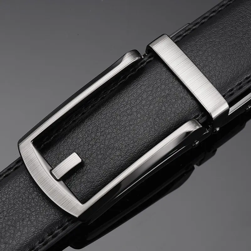Click Belt for Men Business Luxury Designer Brand Genuine Leather Belts Jeans Automatic Adjustable Alloy Buckle Waist Straps