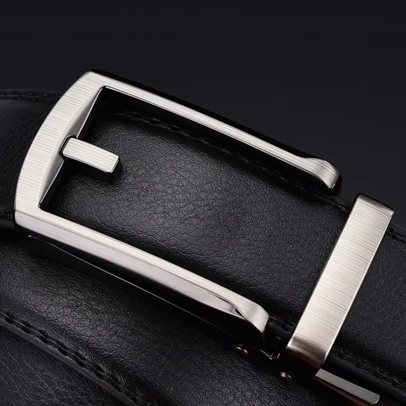 Click Belt for Men Business Luxury Designer Brand Genuine Leather Belts Jeans Automatic Adjustable Alloy Buckle Waist Straps