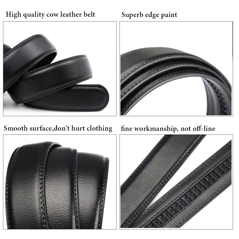 Click Belt for Men Business Luxury Designer Brand Genuine Leather Belts Jeans Automatic Adjustable Alloy Buckle Waist Straps
