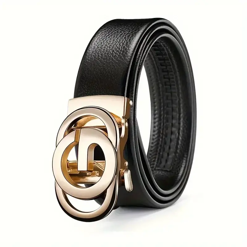 Men's Leather Belts g Buckle Belts Popular Style Automatic Buckle Can Be Adjusted at Will Genuine and Durable Belts