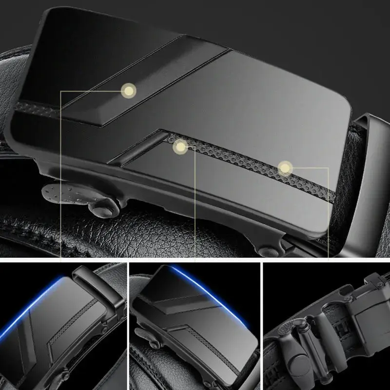 Men's high-quality belt, branded business luxury leather belt, black men's automatic buckle jeans, men's belt, suit belt