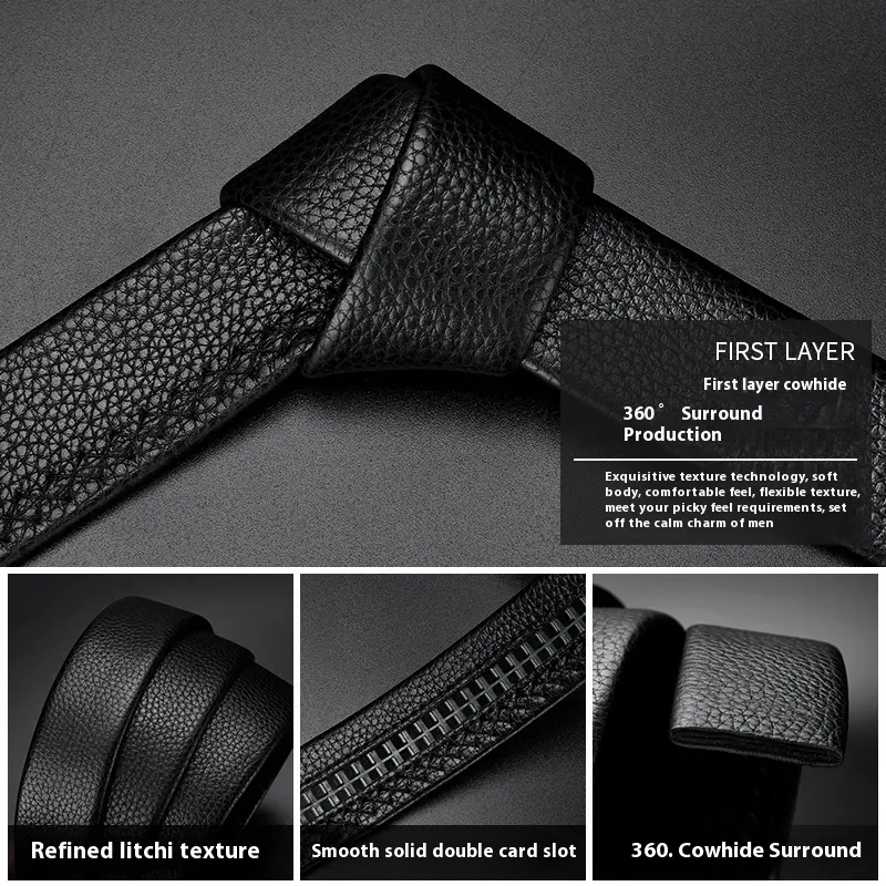 Men's genuine leather belt designer style high-quality belt for men genuine leather that is durable casual and business belt