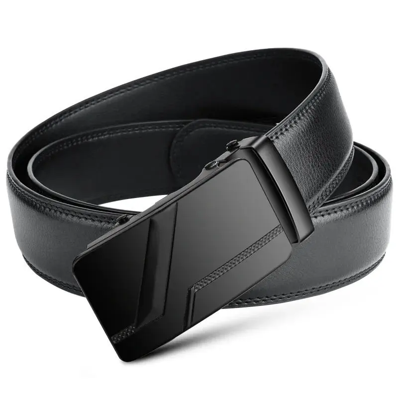 Men's high-quality belt, branded business luxury leather belt, black men's automatic buckle jeans, men's belt, suit belt