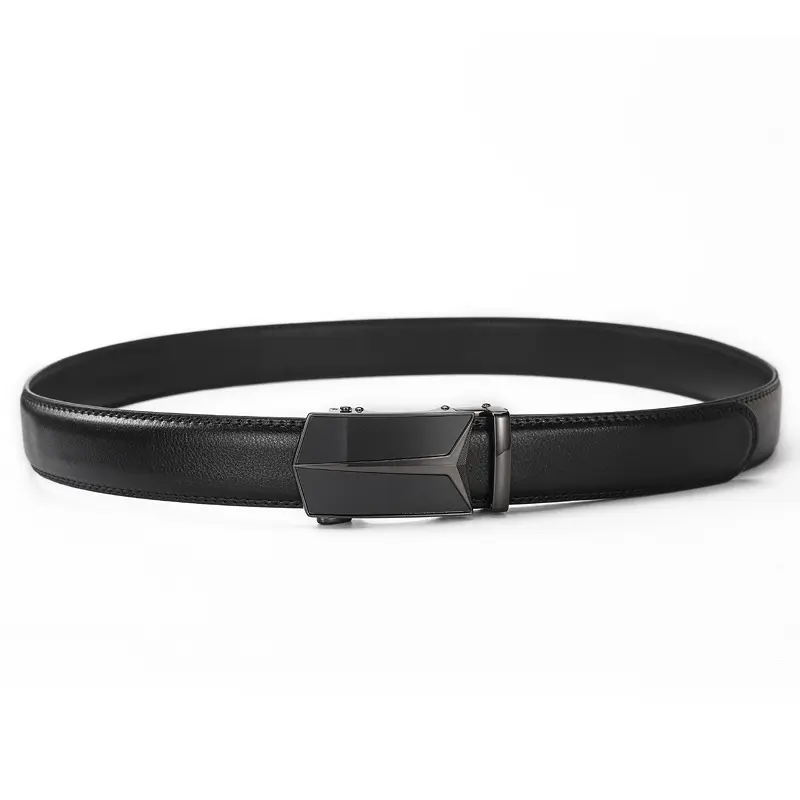 3.5cm High End Handsome Metal Alloy Automatic Buckle Belt Men's Genuine Leather Waistband Fashion Business Black Brown Belts