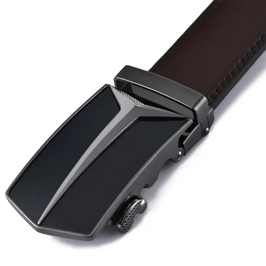 3.5cm High End Handsome Metal Alloy Automatic Buckle Belt Men's Genuine Leather Waistband Fashion Business Black Brown Belts