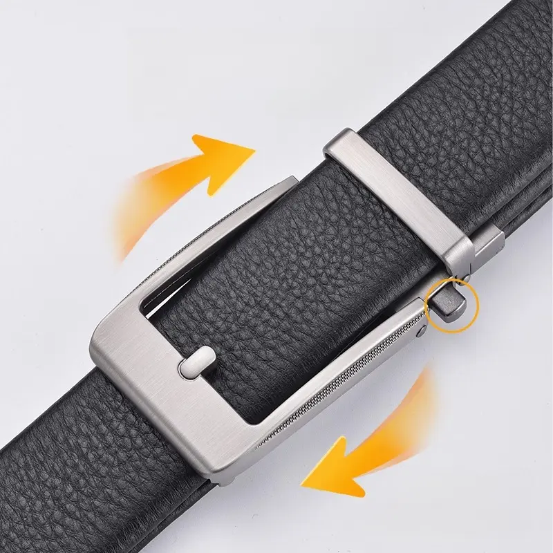 Plus Size 170 160 150 140cm Men Automatic Buckle Belt High Quality Genuine Leather Belt Versatile for Leisure Trendy Waistband
