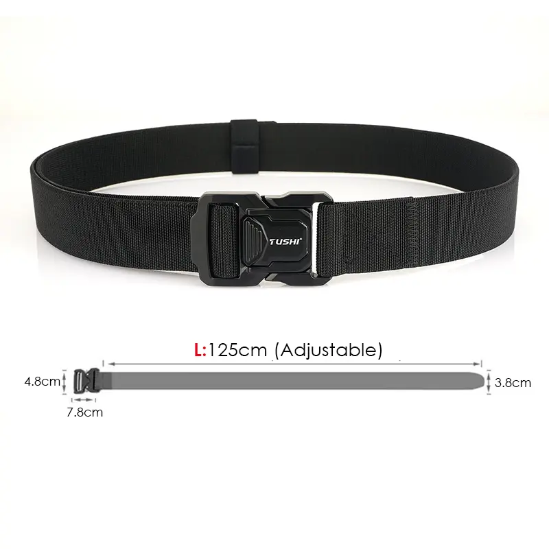 VATLTY 2023 Elastic Belt for Men Aluminum Alloy Quick Release Buckle Unisex Hiking Belt Military Tactical Belt Stretch Girdle