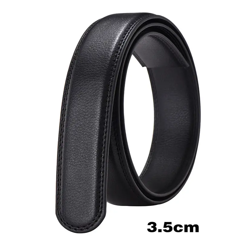 2.4 2.8 3.0 3.5 Width Belt No Buckle for Automatic Buckle PU Leather Belts without Buckle for Men Women No Buckle 4 Size Wide