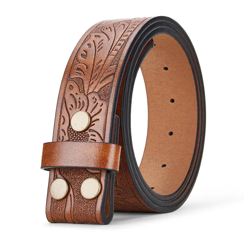 3.8cm Belts Without Buckle PU Leather Belt Body No Buckle Strap for Smooth Buckle Belt High Quality Male Belts