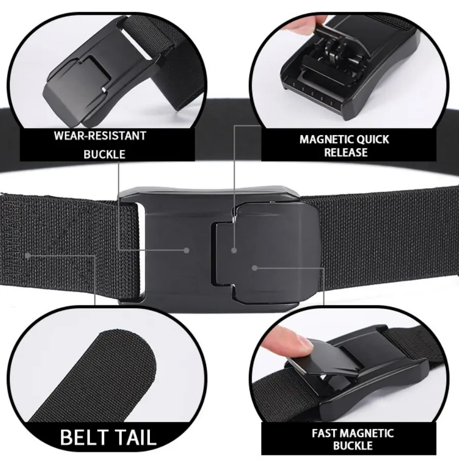 New Stretch Belt For Men and Women Quick Release Buckle Strong Real Nylon Unisex Elastic Belt Overalls Work Belt