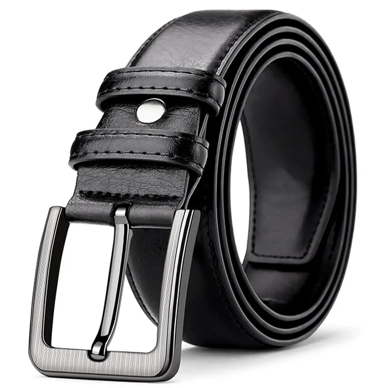 1pcs  Men's Fashion Alloy Pin Buckle Head PU Leather Belt Versatile Casual Business Universal Suitable For Jeans and Trousers