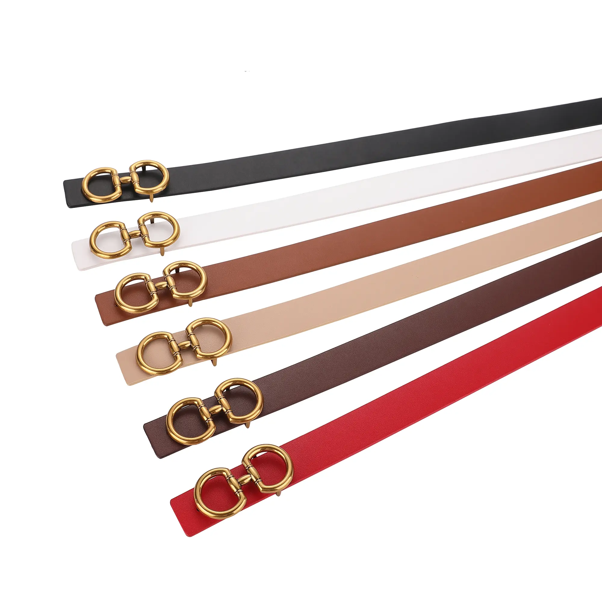 Trendy Suede Cowhide Belt for Women Ancora Red Double Genuine Leather Belts Retro Gold Buckle Waistband for Dresses and Jeans