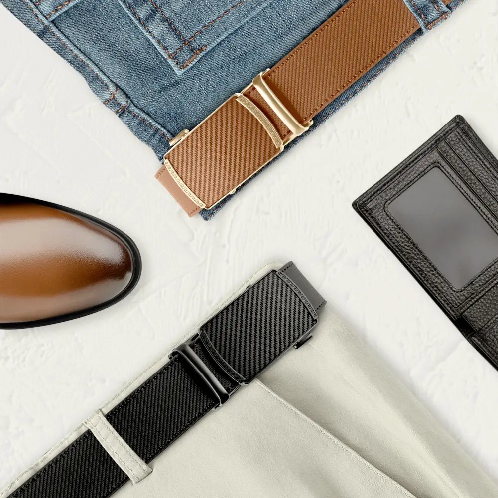 125cm Men Belts Leather Waist Strap Male Automatic Buckle Waistband Mens High Quality Girdle Belts for Women Men Gifts