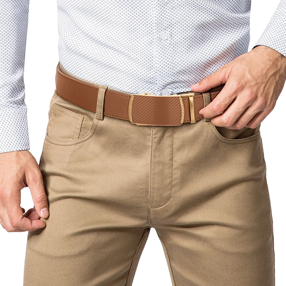 125cm Men Belts Leather Waist Strap Male Automatic Buckle Waistband Mens High Quality Girdle Belts for Women Men Gifts