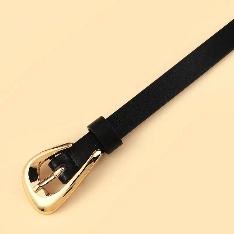 Coffee White Pattern Women's Belt Gothic Retro Dress Jeans Accessories Trouser Girdle Metallic Gold Pin Buckle Black Waistband