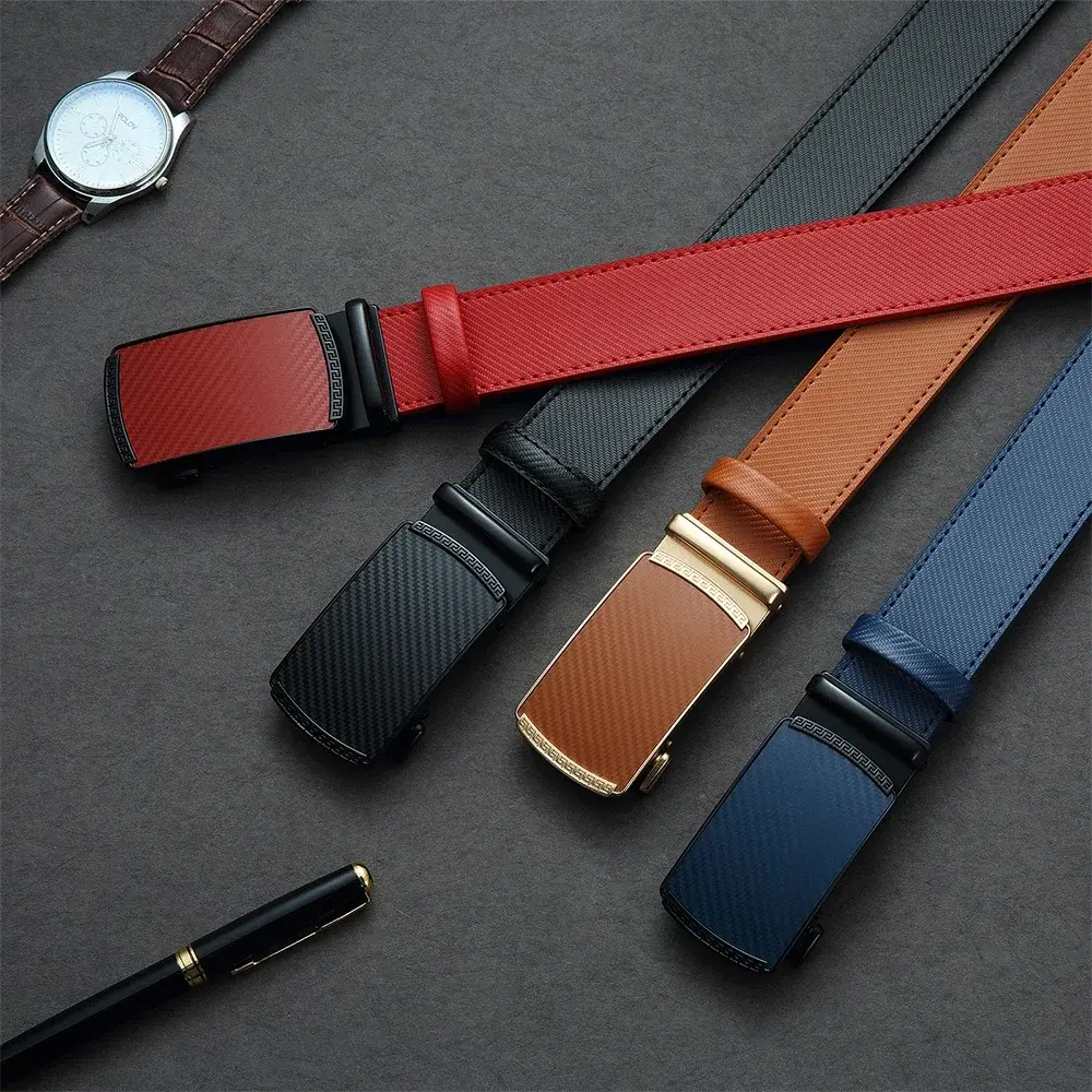2025 Alloy Automatic Buckle Fashion Belt Genuine Leather Luxury Belts Minimalist Youth Waistband High Quality Women Men Gifts