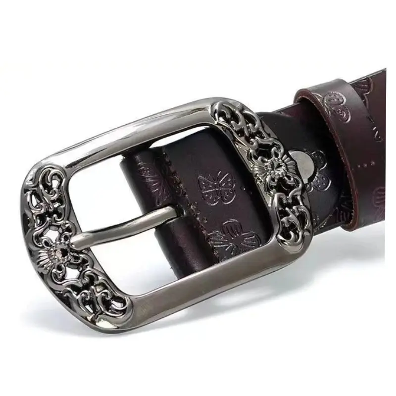 Ladies' Retro Printed PU Leather Belt Korean Version Needle Buckle Casual Pants Waist Accessory Elegant Fashion Accesssory