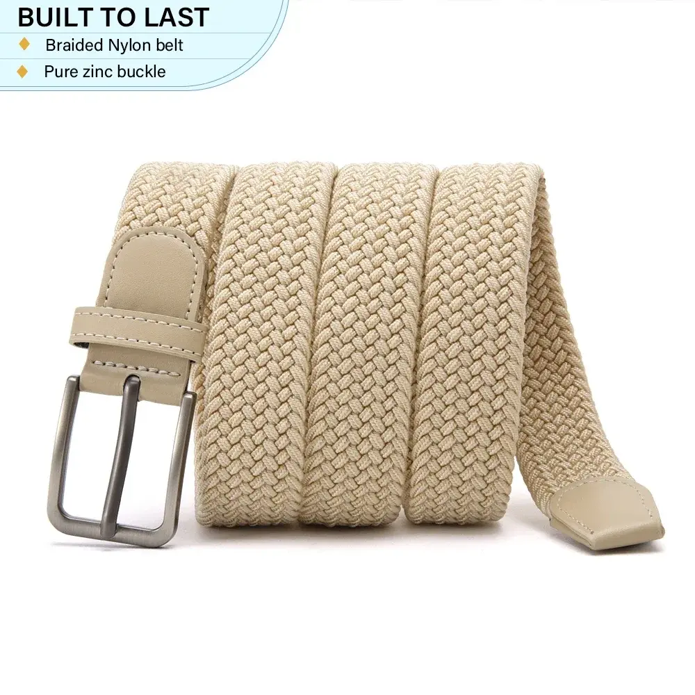Men's Elastic Belts Unisex Casual Woven Belt for Men Outdoor Rock Climbing Training Work Belt with Jeans Belt of Women 115cm