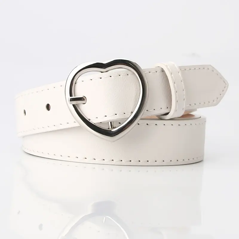 Girls Casual Trendy Y2K Heart Shaped Buckle Belt Decorative Accessories For Music Festival