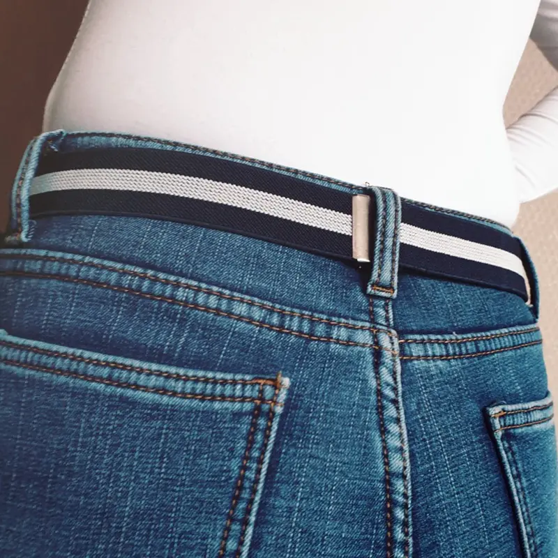 Buckle-Free Belt for Jean Pants,Dresses,Fashion No Buckle Stretch Elastic Waist Belt for Women/Men,No Bulge,No Hassle Waist Belt
