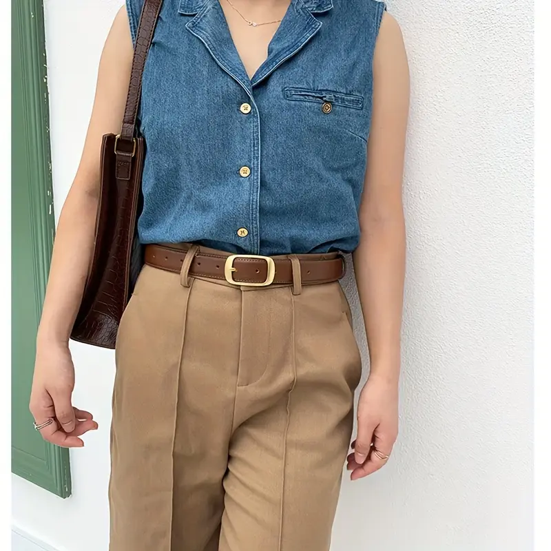 Women's Leather Belts For Jeans Ladies Strap Alloy Metal Pin Buckle Fashion Belt