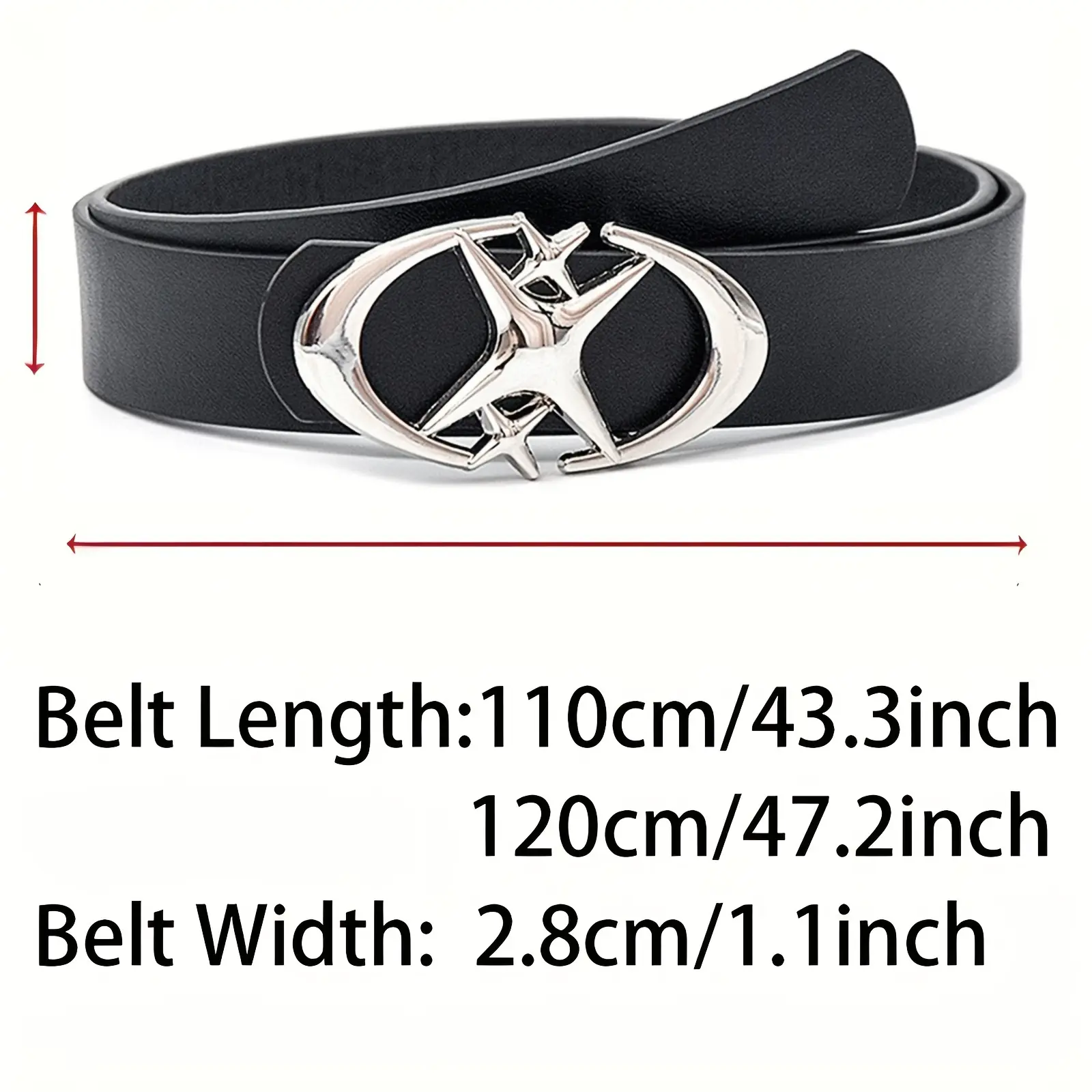 1pcs Men's Belt Punk Star Buckle Belt Design Cross Metal Vintage Gothic Men Women Y2K Belt Neutral Belts-Pair with Pants Jeans