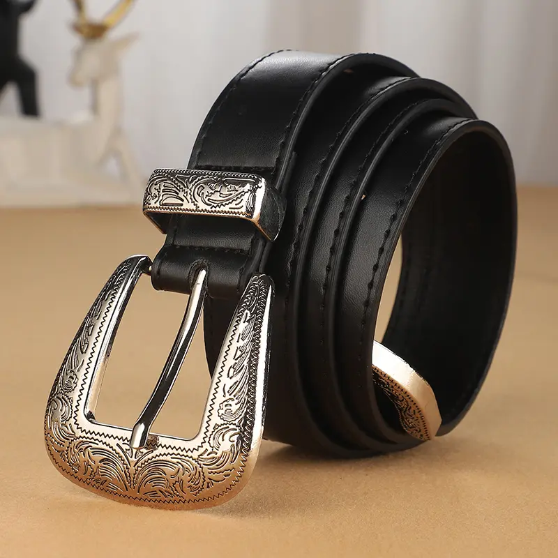 A men's and women's all-purpose european-style retro belt casual buckle belt