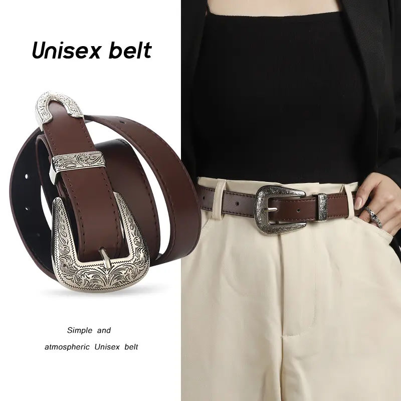 A men's and women's all-purpose european-style retro belt casual buckle belt